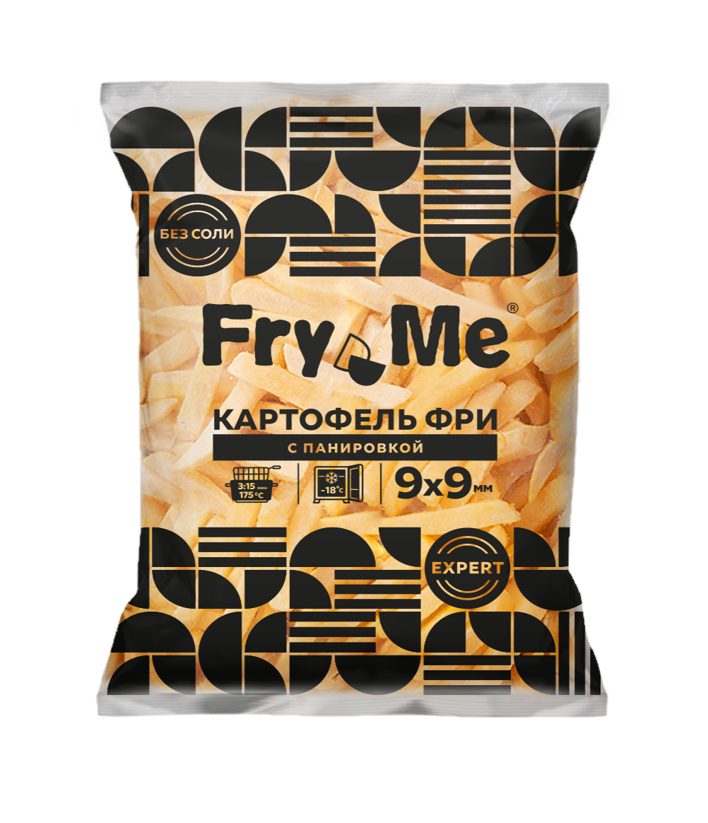 Картофель фри в панировке 9*9 2,5 кг Fry Me  (5 шт/кор)