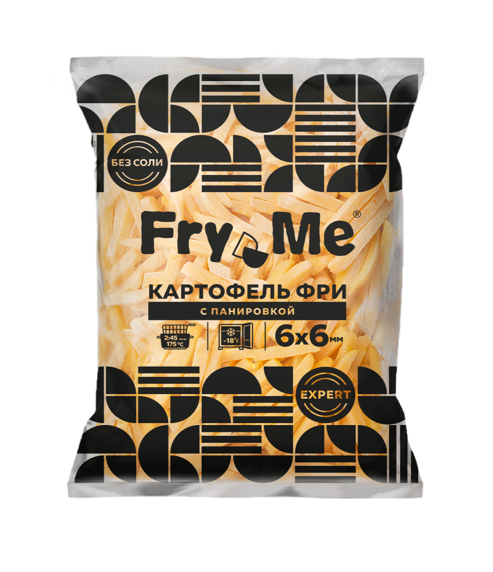 Картофель фри в панировке 6*6 2,5 кг Fry Me (5 шт/кор) изображение 1
