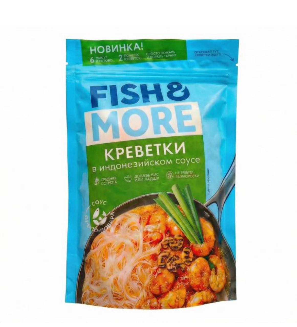 Креветка очищ с/м 0.4 кг Fish More Индонезийский соус (8 шт./кор)