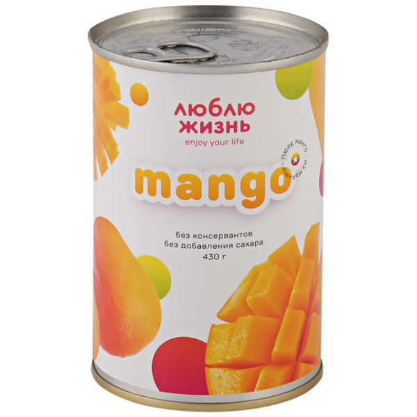 Пюре манго из Мьяны "Люблю Жизнь" 430 гр ж/б изображение 1