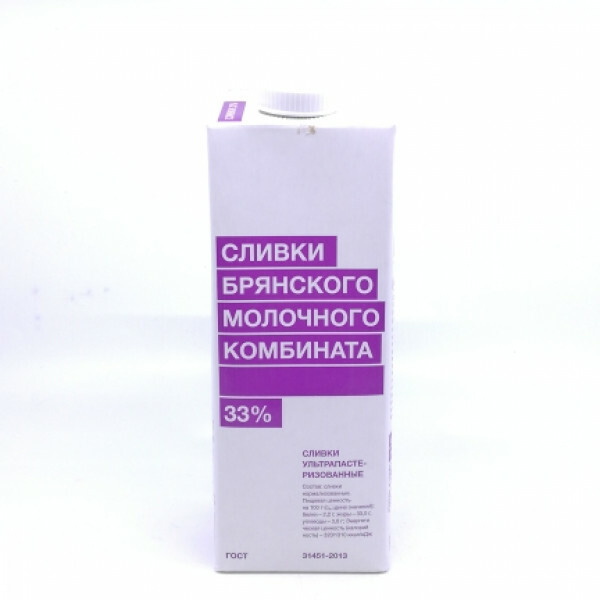 Сливки 33% БМК, 1 л (6 шт/кор)