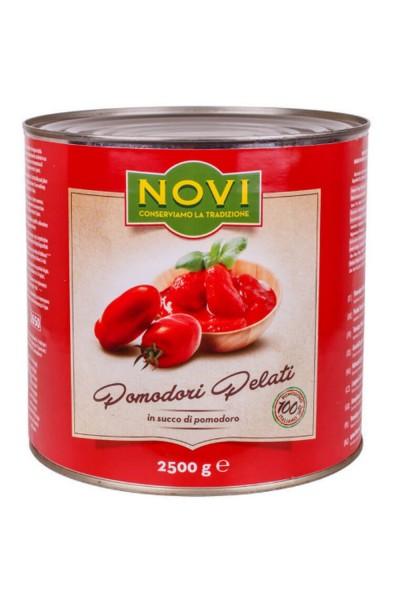 Томаты целые очищ. в собств соку 2,5 кг. Novi (6 шт/кор)