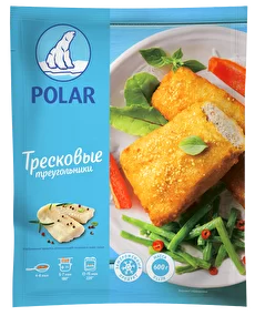 Треугольники (филе треск.пород в панир.) Polar 600 гр (6 шт/кор)
