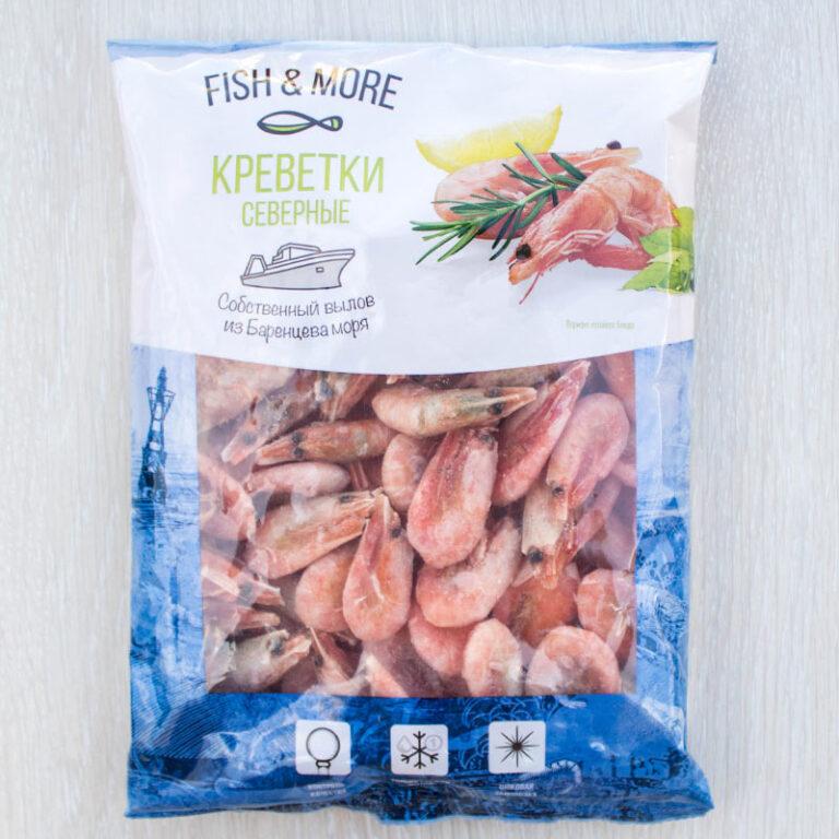 Креветка северная 120+ в панцире в/м Fish& More 0,75 кг